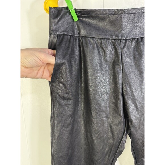 Commando Women's Black Faux Leather Jogger Pants Size Large L Pockets - Picture 2 of 9